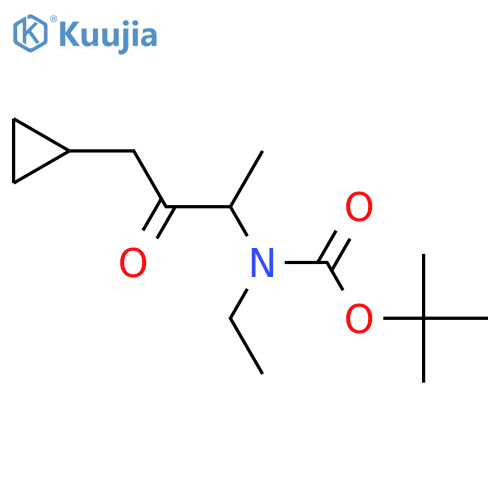 tert-butyl N-(4-cyclopropyl-3-oxobutan-2-yl)-N-ethylcarbamate structure