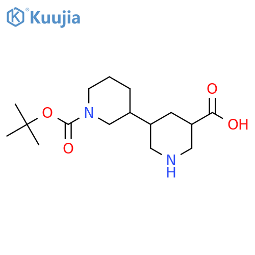 5-{1-[(Tert-butoxy)carbonyl]piperidin-3-yl}piperidine-3-carboxylic acid structure