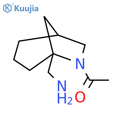 1-[5-(Aminomethyl)-6-azabicyclo[3.2.1]octan-6-yl]ethan-1-one structure