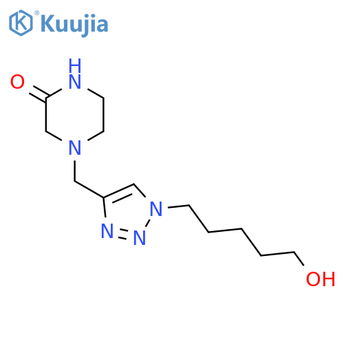4-{[1-(5-hydroxypentyl)-1H-1,2,3-triazol-4-yl]methyl}piperazin-2-one structure