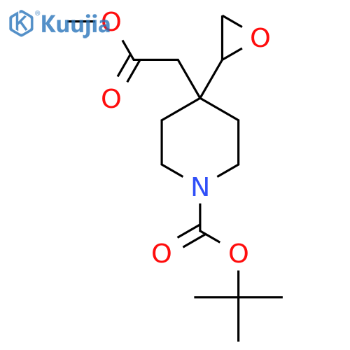 Tert-butyl 4-(2-methoxy-2-oxoethyl)-4-(oxiran-2-yl)piperidine-1-carboxylate structure