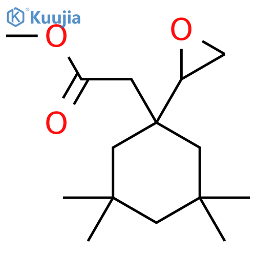 Methyl 2-[3,3,5,5-tetramethyl-1-(oxiran-2-yl)cyclohexyl]acetate structure
