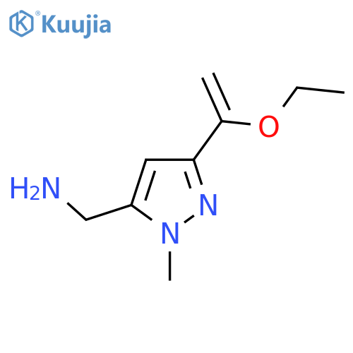 [3-(1-ethoxyethenyl)-1-methyl-1H-pyrazol-5-yl]methanamine structure