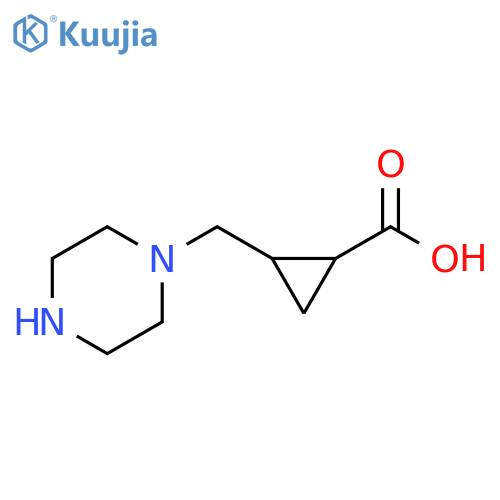 Cyclopropanecarboxylic acid, 2-(1-piperazinylmethyl)- structure