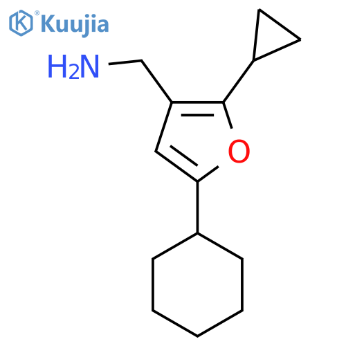 (5-Cyclohexyl-2-cyclopropylfuran-3-yl)methanamine structure