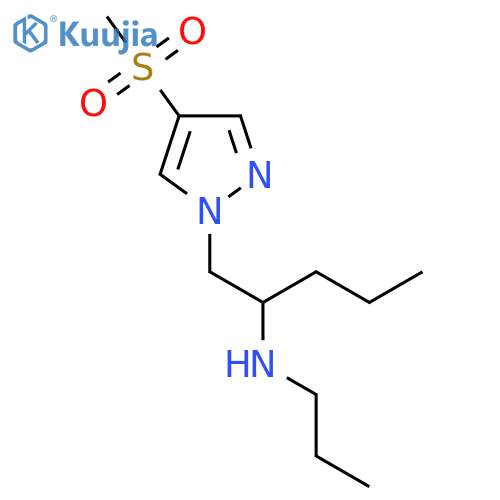 1-(4-methanesulfonyl-1H-pyrazol-1-yl)pentan-2-yl(propyl)amine structure