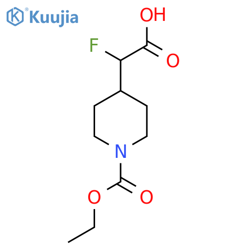 2-(1-Ethoxycarbonylpiperidin-4-yl)-2-fluoroacetic acid structure