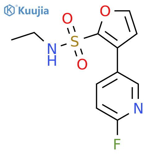 N-ethyl-3-(6-fluoropyridin-3-yl)furan-2-sulfonamide structure