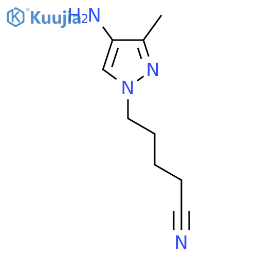 5-(4-amino-3-methyl-1H-pyrazol-1-yl)pentanenitrile structure