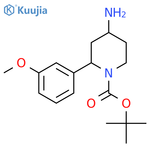 Tert-butyl 4-amino-2-(3-methoxyphenyl)piperidine-1-carboxylate structure