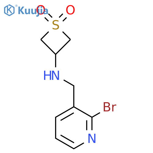 3-{[(2-Bromopyridin-3-yl)methyl]amino}-1lambda6-thietane-1,1-dione structure