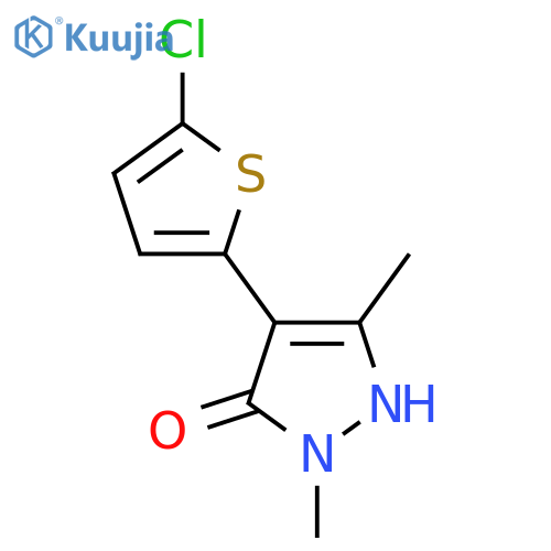 4-(5-chlorothiophen-2-yl)-1,3-dimethyl-1H-pyrazol-5-ol structure