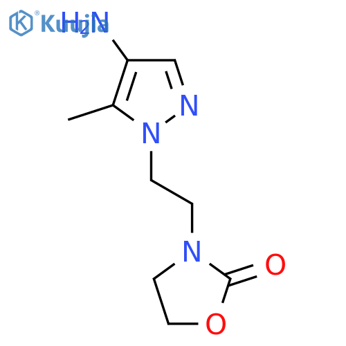 3-2-(4-amino-5-methyl-1H-pyrazol-1-yl)ethyl-1,3-oxazolidin-2-one structure