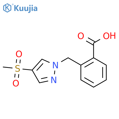 2-(4-methanesulfonyl-1H-pyrazol-1-yl)methylbenzoic acid structure
