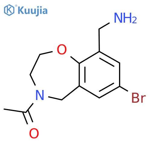 1-[9-(Aminomethyl)-7-bromo-2,3,4,5-tetrahydro-1,4-benzoxazepin-4-yl]ethan-1-one structure