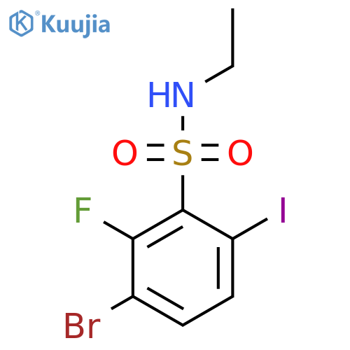 3-bromo-N-ethyl-2-fluoro-6-iodobenzene-1-sulfonamide structure