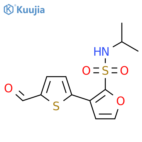 3-(5-formylthiophen-2-yl)-N-(propan-2-yl)furan-2-sulfonamide structure