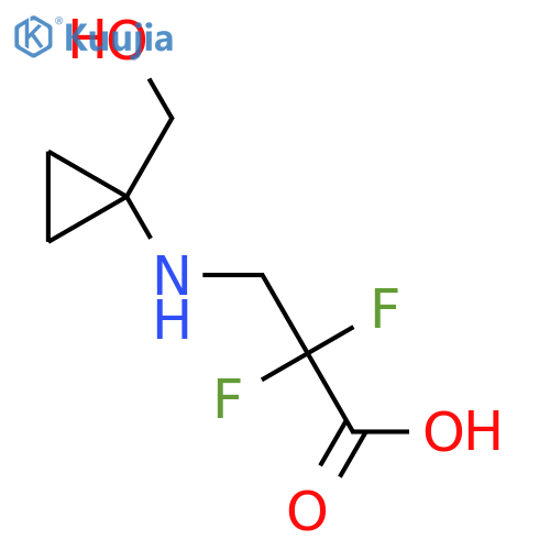 2,2-Difluoro-3-{[1-(hydroxymethyl)cyclopropyl]amino}propanoic acid structure