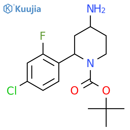 Tert-butyl 4-amino-2-(4-chloro-2-fluorophenyl)piperidine-1-carboxylate structure