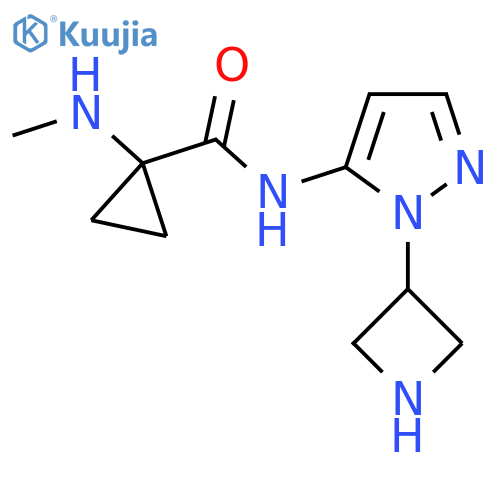 N-1-(azetidin-3-yl)-1H-pyrazol-5-yl-1-(methylamino)cyclopropane-1-carboxamide structure