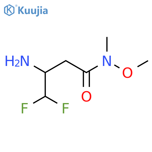 3-amino-4,4-difluoro-N-methoxy-N-methylbutanamide structure