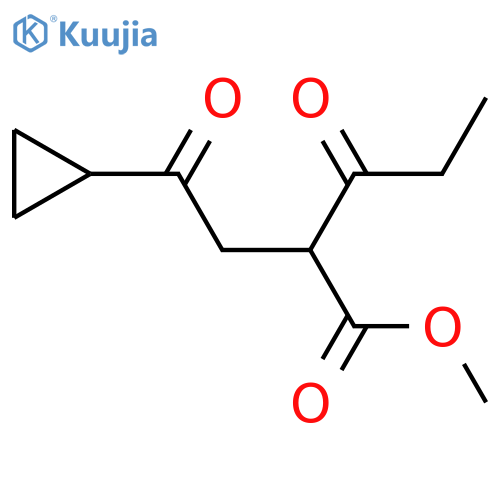 methyl 2-(2-cyclopropyl-2-oxoethyl)-3-oxopentanoate structure