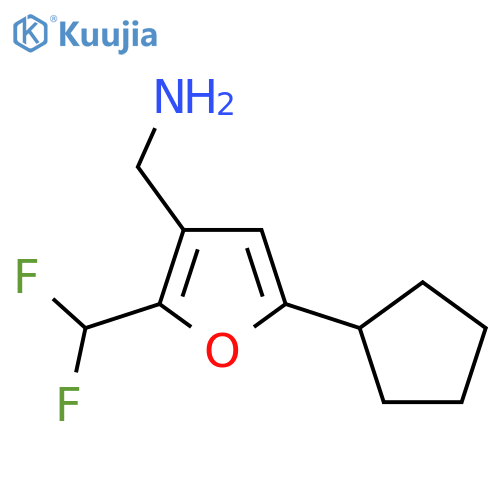 [5-Cyclopentyl-2-(difluoromethyl)furan-3-yl]methanamine structure