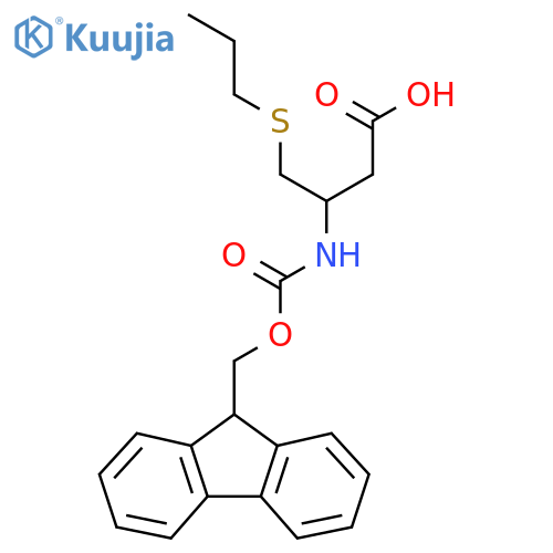3-({[(9H-fluoren-9-yl)methoxy]carbonyl}amino)-4-(propylsulfanyl)butanoic acid structure