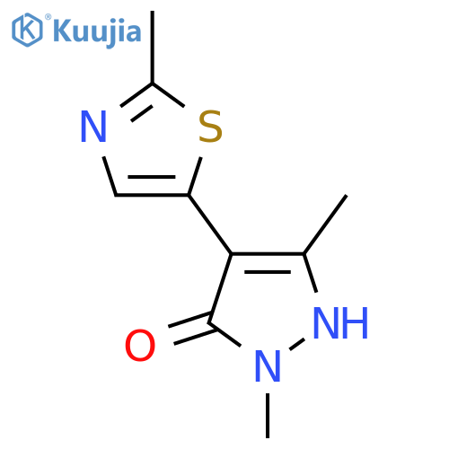 1,3-dimethyl-4-(2-methyl-1,3-thiazol-5-yl)-1H-pyrazol-5-ol structure
