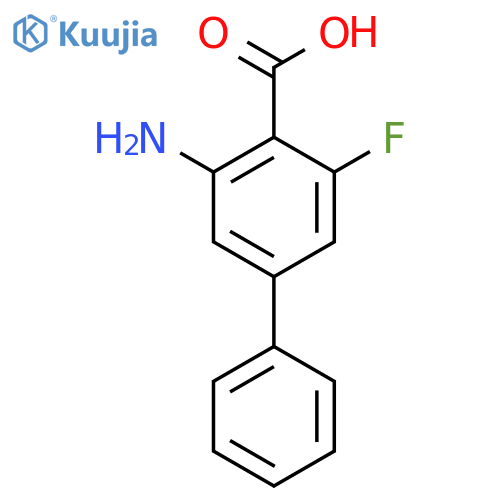 2-Amino-6-fluoro-4-phenylbenzoic acid structure