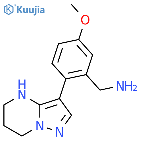 (5-methoxy-2-{4H,5H,6H,7H-pyrazolo[1,5-a]pyrimidin-3-yl}phenyl)methanamine structure
