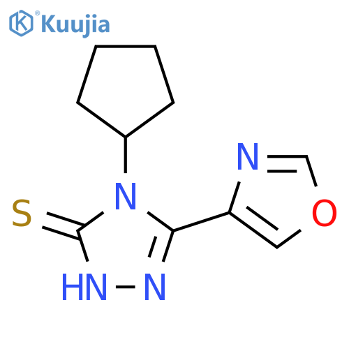 4-cyclopentyl-5-(1,3-oxazol-4-yl)-4H-1,2,4-triazole-3-thiol structure