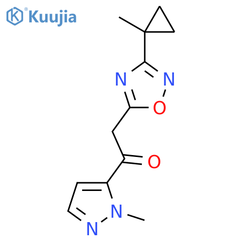 1-(1-methyl-1H-pyrazol-5-yl)-2-3-(1-methylcyclopropyl)-1,2,4-oxadiazol-5-ylethan-1-one structure