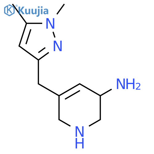 5-[(1,5-dimethyl-1H-pyrazol-3-yl)methyl]-1,2,3,6-tetrahydropyridin-3-amine structure