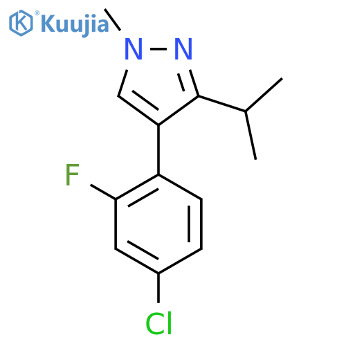 4-(4-chloro-2-fluorophenyl)-1-methyl-3-(propan-2-yl)-1H-pyrazole structure