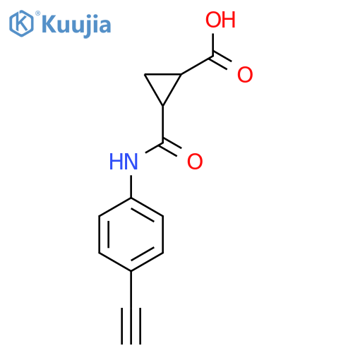 2-[(4-Ethynylphenyl)carbamoyl]cyclopropane-1-carboxylic acid structure