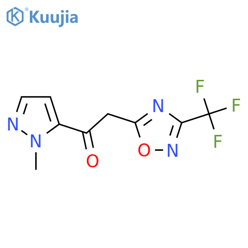 1-(1-methyl-1H-pyrazol-5-yl)-2-3-(trifluoromethyl)-1,2,4-oxadiazol-5-ylethan-1-one structure
