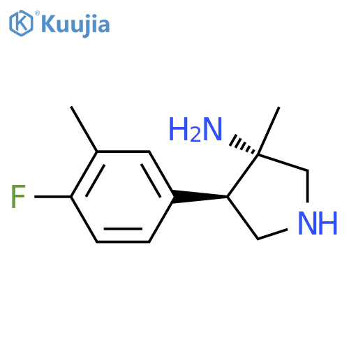rac-(3R,4S)-4-(4-fluoro-3-methylphenyl)-3-methylpyrrolidin-3-amine structure