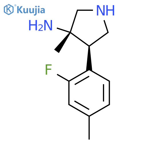 rac-(3R,4S)-4-(2-fluoro-4-methylphenyl)-3-methylpyrrolidin-3-amine structure
