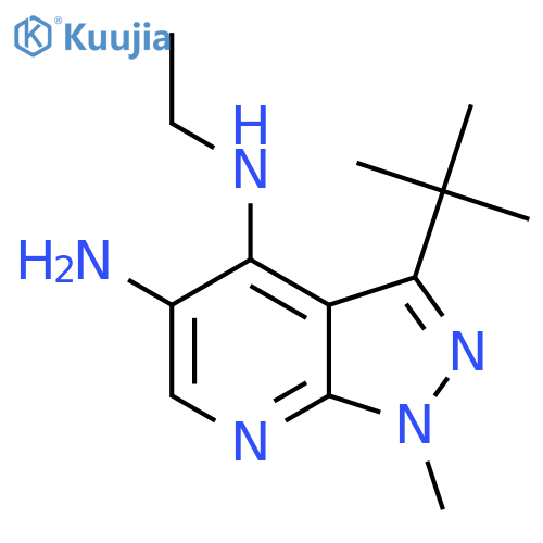 3-tert-butyl-4-N-ethyl-1-methylpyrazolo[3,4-b]pyridine-4,5-diamine structure
