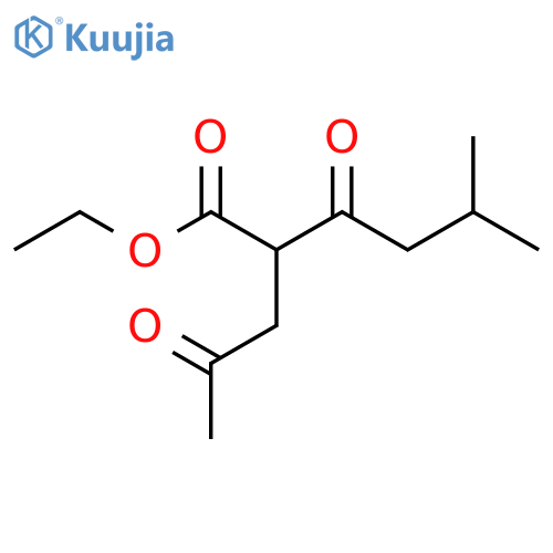 ethyl 5-methyl-3-oxo-2-(2-oxopropyl)hexanoate structure