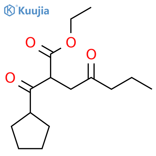 ethyl 2-cyclopentanecarbonyl-4-oxoheptanoate structure