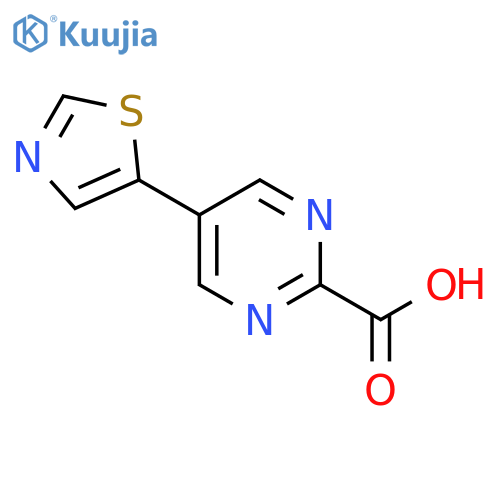 5-(1,3-Thiazol-5-yl)pyrimidine-2-carboxylic acid structure