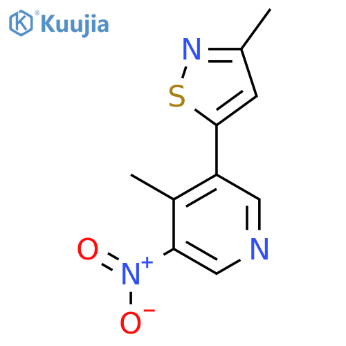 4-Methyl-3-(3-methyl-1,2-thiazol-5-yl)-5-nitropyridine structure