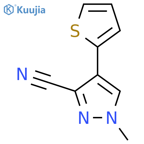 1-methyl-4-(thiophen-2-yl)-1H-pyrazole-3-carbonitrile structure