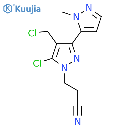 3-5-chloro-4-(chloromethyl)-3-(1-methyl-1H-pyrazol-5-yl)-1H-pyrazol-1-ylpropanenitrile structure