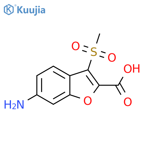 2-Benzofurancarboxylic acid, 6-amino-3-(methylsulfonyl)- structure