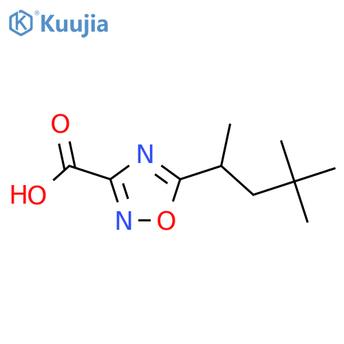5-(4,4-dimethylpentan-2-yl)-1,2,4-oxadiazole-3-carboxylic acid structure