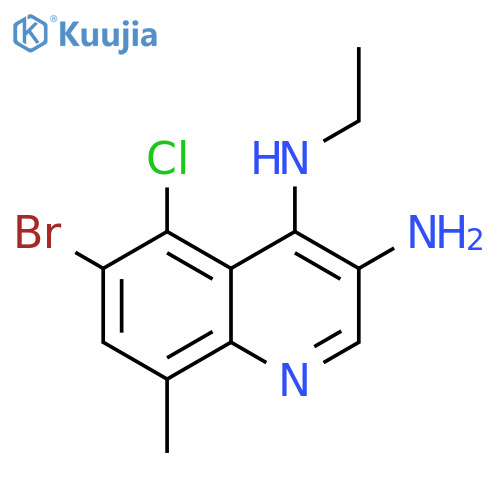 3,4-Quinolinediamine, 6-bromo-5-chloro-N4-ethyl-8-methyl- structure
