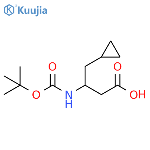 Cyclopropanebutanoic acid, β-[[(1,1-dimethylethoxy)carbonyl]amino]- structure